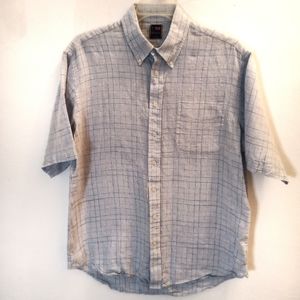 T Harris London 100% Linen Men's Short Sleeve Shir